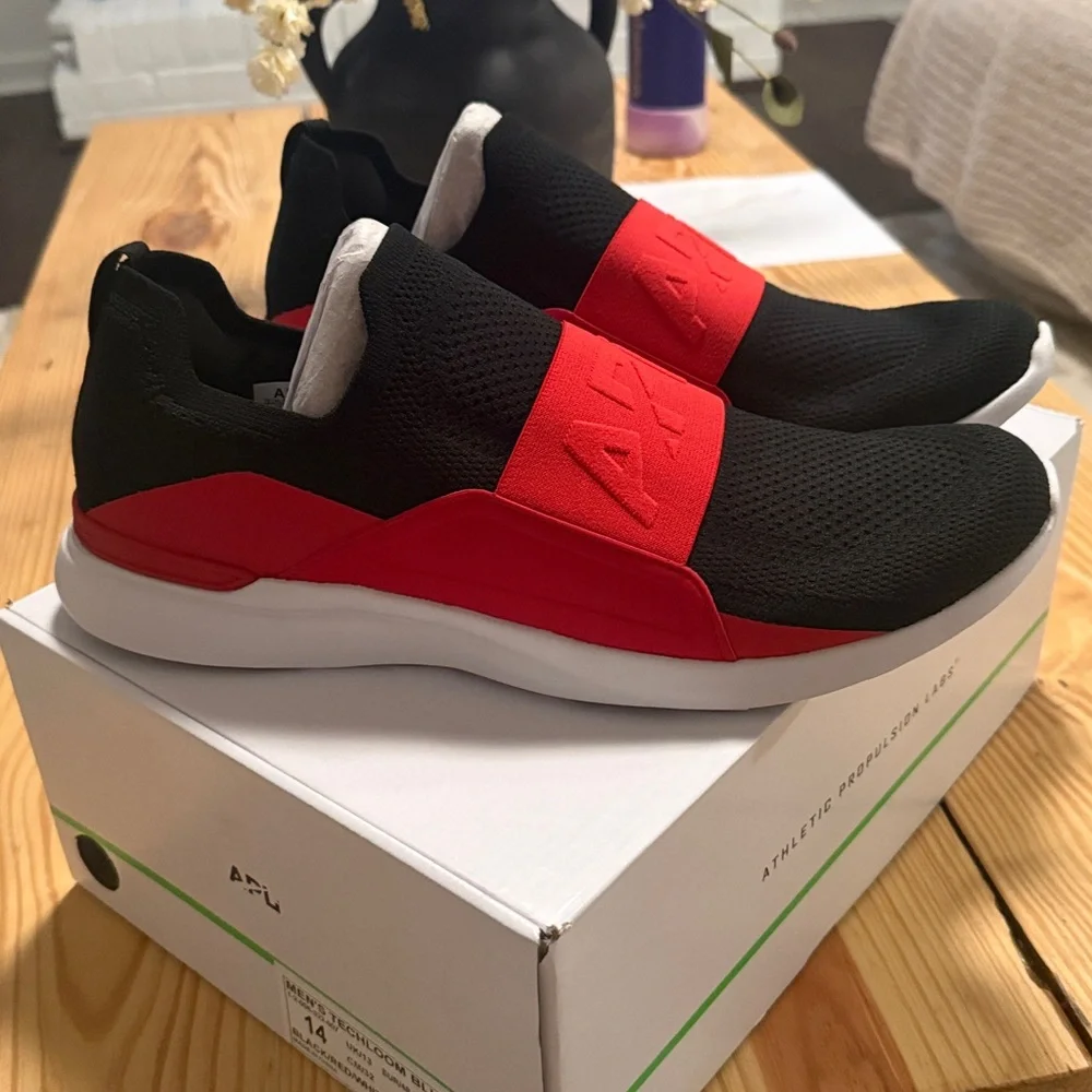 NEW APL: Athletic Propulsion Labs Women's Techloom Bliss, Black/Red/White SZ 14 - Picture 5 of 7